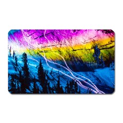 Night Skiing Colored Dead Grateful Lights Mountain Magnet (rectangular)