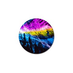 Night Skiing Colored Dead Grateful Lights Mountain Golf Ball Marker by Loisa77