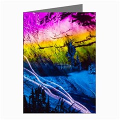 Night Skiing Colored Dead Grateful Lights Mountain Greeting Cards (pkg Of 8) by Loisa77