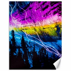 Night Skiing Colored Dead Grateful Lights Mountain Canvas 18  X 24  by Loisa77