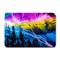 Night Skiing Colored Dead Grateful Lights Mountain Small Doormat by Loisa77