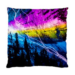 Night Skiing Colored Dead Grateful Lights Mountain Standard Cushion Case (one Side) by Loisa77