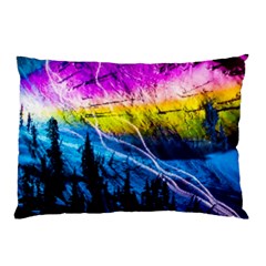 Night Skiing Colored Dead Grateful Lights Mountain Pillow Case by Loisa77