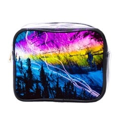 Night Skiing Colored Dead Grateful Lights Mountain Mini Toiletries Bag (one Side) by Loisa77