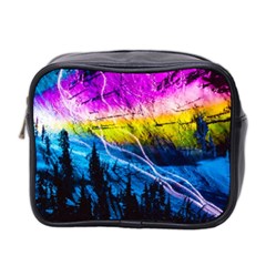 Night Skiing Colored Dead Grateful Lights Mountain Mini Toiletries Bag (two Sides) by Loisa77