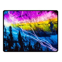 Night Skiing Colored Dead Grateful Lights Mountain Fleece Blanket (small) by Loisa77