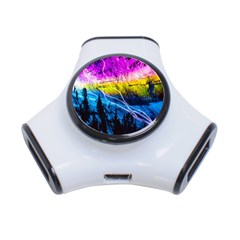 Night Skiing Colored Dead Grateful Lights Mountain 3-port Usb Hub by Loisa77