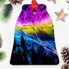 Night Skiing Colored Dead Grateful Lights Mountain Bell Ornament (two Sides)