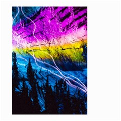 Night Skiing Colored Dead Grateful Lights Mountain Small Garden Flag (two Sides) by Loisa77