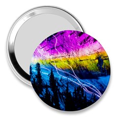 Night Skiing Colored Dead Grateful Lights Mountain 3  Handbag Mirrors by Loisa77