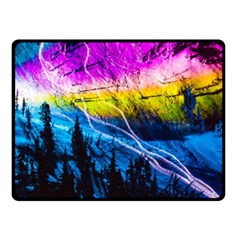 Night Skiing Colored Dead Grateful Lights Mountain Two Sides Fleece Blanket (small) by Loisa77