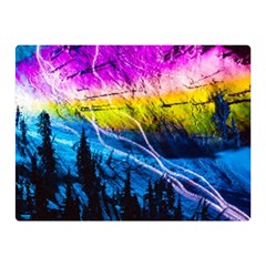 Night Skiing Colored Dead Grateful Lights Mountain Two Sides Premium Plush Fleece Blanket (mini) by Loisa77