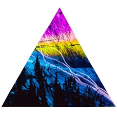 Night Skiing Colored Dead Grateful Lights Mountain Wooden Puzzle Triangle by Loisa77