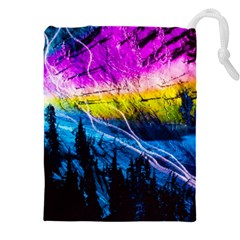 Night Skiing Colored Dead Grateful Lights Mountain Drawstring Pouch (4xl) by Loisa77