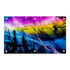 Night Skiing Colored Dead Grateful Lights Mountain Banner And Sign 5  X 3  by Loisa77