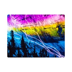 Night Skiing Colored Dead Grateful Lights Mountain Premium Plush Fleece Blanket (mini) by Loisa77