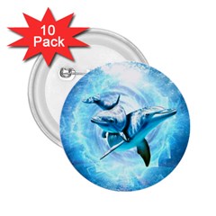 Dolphin Blue Fantasy 2 25  Buttons (10 Pack)  by Loisa77