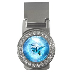 Dolphin Blue Fantasy Money Clips (cz)  by Loisa77