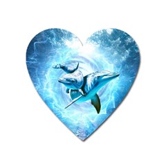 Dolphin Blue Fantasy Heart Magnet by Loisa77