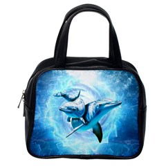 Dolphin Blue Fantasy Classic Handbag (one Side) by Loisa77