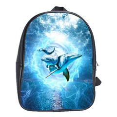 Dolphin Blue Fantasy School Bag (large) by Loisa77