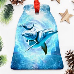 Dolphin Blue Fantasy Bell Ornament (two Sides)