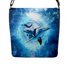 Dolphin Blue Fantasy Flap Closure Messenger Bag (l) by Loisa77