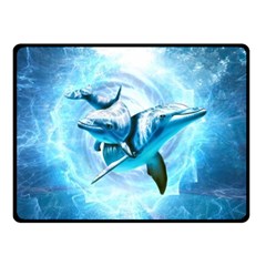 Dolphin Blue Fantasy Two Sides Fleece Blanket (small) by Loisa77