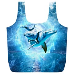 Dolphin Blue Fantasy Full Print Recycle Bag (xl) by Loisa77