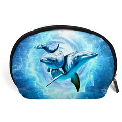 Dolphin Blue Fantasy Accessory Pouch (large) by Loisa77