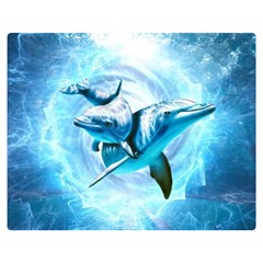 Dolphin Blue Fantasy Two Sides Premium Plush Fleece Blanket (teen Size) by Loisa77