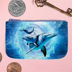 Dolphin Blue Fantasy Large Coin Purse by Loisa77