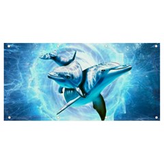 Dolphin Blue Fantasy Banner And Sign 8  X 4  by Loisa77