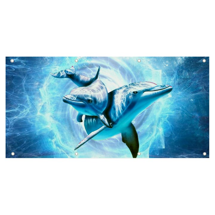 Dolphin Blue Fantasy Banner and Sign 8  x 4 