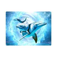 Dolphin Blue Fantasy Premium Plush Fleece Blanket (mini) by Loisa77