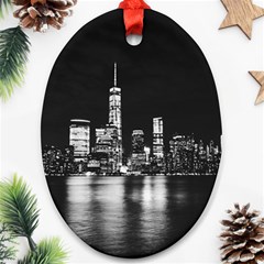 Nyc New York Skyline City Buildings Ornament (oval) by Loisa77