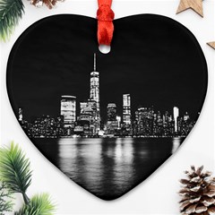 Nyc New York Skyline City Buildings Ornament (heart)