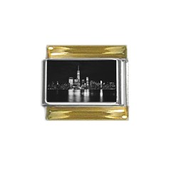 Nyc New York Skyline City Buildings Gold Trim Italian Charm (9mm) by Loisa77