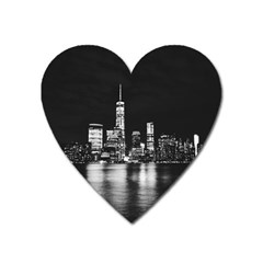 Nyc New York Skyline City Buildings Heart Magnet by Loisa77