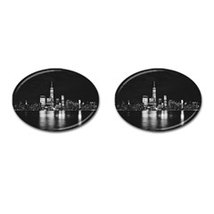 Nyc New York Skyline City Buildings Cufflinks (oval) by Loisa77