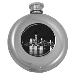 Nyc New York Skyline City Buildings Round Hip Flask (5 Oz) by Loisa77