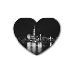 Nyc New York Skyline City Buildings Rubber Heart Coaster (4 pack) Front