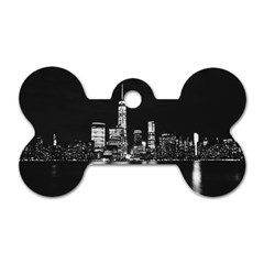 Nyc New York Skyline City Buildings Dog Tag Bone (one Side) by Loisa77