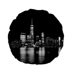 Nyc New York Skyline City Buildings Standard 15  Premium Round Cushions by Loisa77