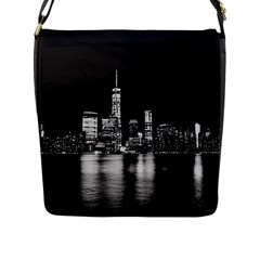 Nyc New York Skyline City Buildings Flap Closure Messenger Bag (l) by Loisa77