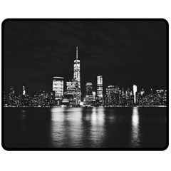 Nyc New York Skyline City Buildings Two Sides Fleece Blanket (medium) by Loisa77