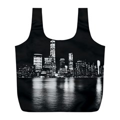 Nyc New York Skyline City Buildings Full Print Recycle Bag (l) by Loisa77