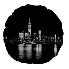 Nyc New York Skyline City Buildings Large 18  Premium Flano Round Cushions by Loisa77