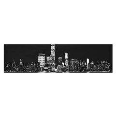 Nyc New York Skyline City Buildings Oblong Satin Scarf (16  X 60 ) by Loisa77