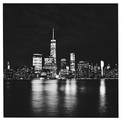 Nyc New York Skyline City Buildings Wooden Puzzle Square by Loisa77